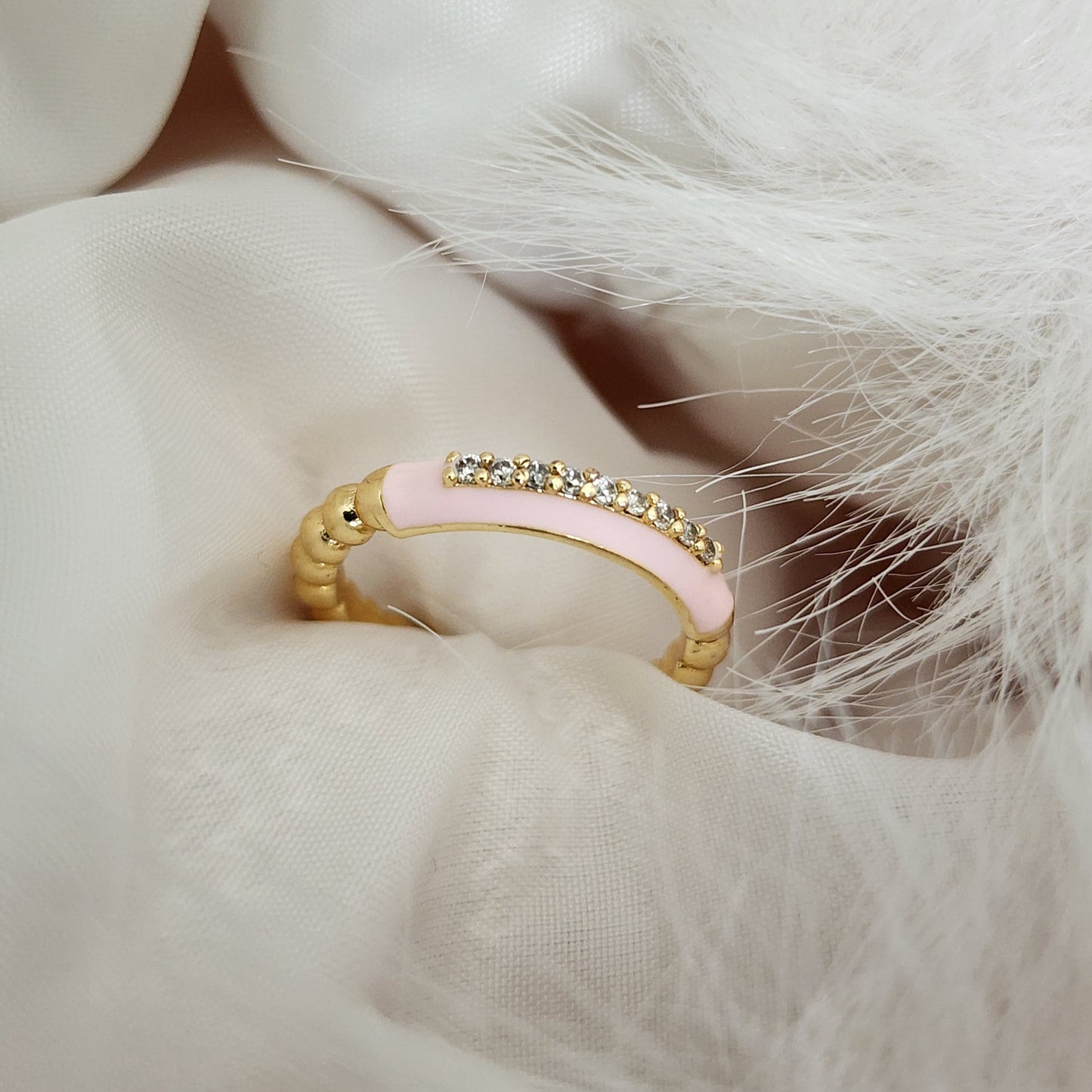 Baby Pink Zircon Band Ring